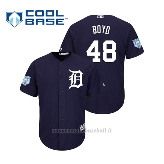 Maglia Baseball Uomo Detroit Tigers Matthew Boyd Cool Base Entrenamiento De Primavera 2019 Blu